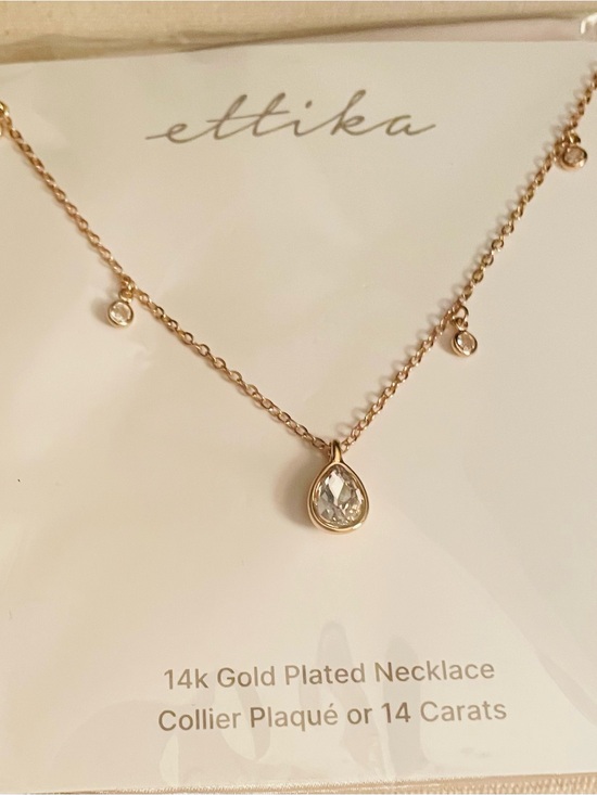 ettika Jewelry - ETTIKA Dripping Crystals Drop Necklace 18k Gold Plated CZ w/Pouch *NWT*